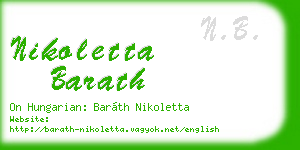 nikoletta barath business card