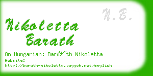 nikoletta barath business card